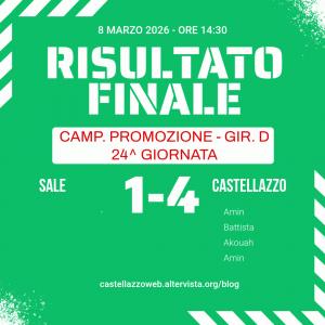 Articolo più recente dal Blog - 08/03/2026 -  24^ GIORNATA – POKER BIANCOVERDE A SALE